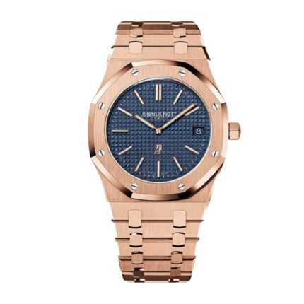 New Arrivals audemars piguet royal oak pink gold blue dial replica 1