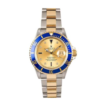 New Arrivals rolex submariner two tone stainless steel gold diamond 16613 replica