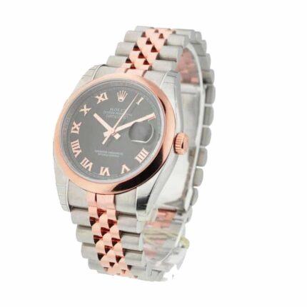 New Arrivals rolex datejust 116201 rose gold steel black dial jubilee replica