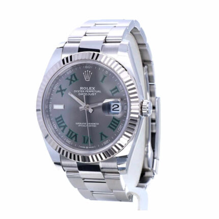 New Arrivals rolex datejust 126334 41mm wimbledon steel automatic grey dial replica