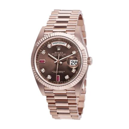 New Arrivals rolex day date 128235 ar stainless steel with rose gold wrapped chocolate dial replica 1
