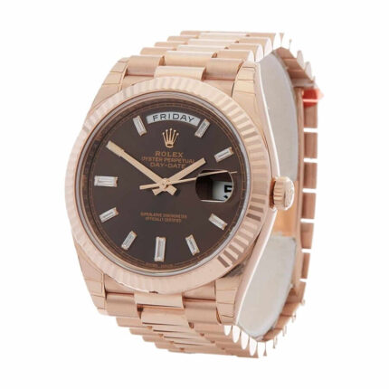 New Arrivals rolex day date 228235 kw rose gold chocolate dial replica