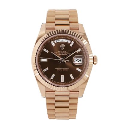 New Arrivals rolex day date 40 228235 40mm kw rose gold chocolate dial