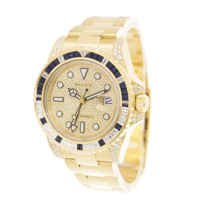 New Arrivals rolex gmt master 116758sa ii yellow gold automatic gold dial replica 1