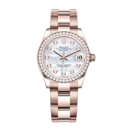 New Arrivals rolex datejust 31mm 278245 everose gold automatic mother pearl set with diamond dial