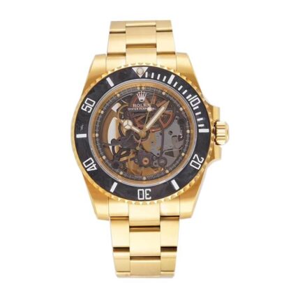 New Arrivals rolex oyster perpetual skeleton dial steel gold 114200 replica