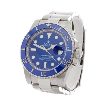 New Arrivals 002 Rolex Submariner Smurf 18k White Gold Gents 116619LB
