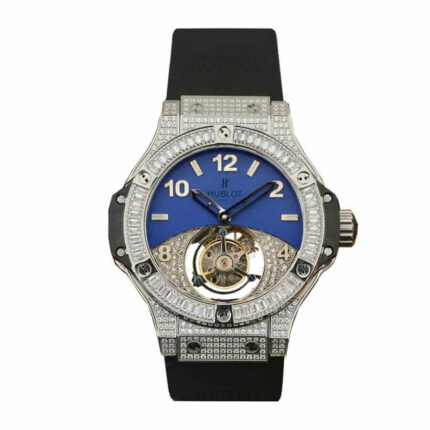 New Arrivals hublot classic fusion tourbillon with diamond blue dial replica