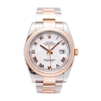 New Arrivals rolex datejust ss rg white roman dial automatic 371832 oyster replica 1