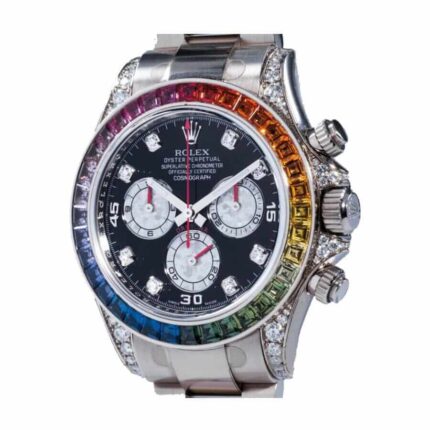 New Arrivals rolex daytona cosmograph white gold diamond set custom rainbow 116599rbow