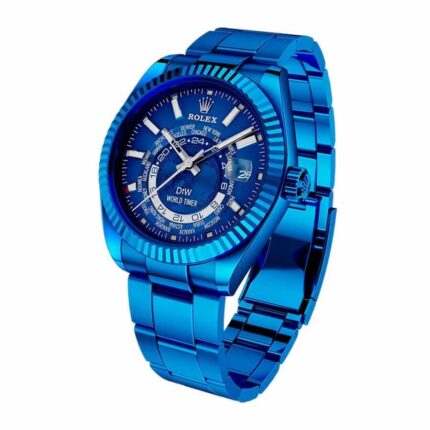 New Arrivals rolex sky dweller world timer blue dlc stainless steel 326934