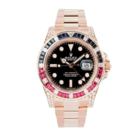New Arrivals Rolex GMT Master II 126755SARU Diamond Bezel Black Dial Replica