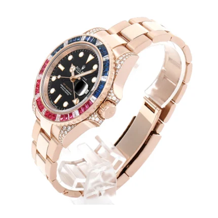 New Arrivals Rolex GMT Master II 126755SARU Diamond Bezel Black Dial Replica1