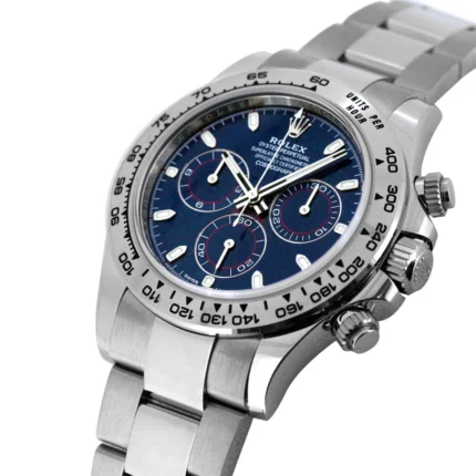 New Arrivals Daytona White Gold Blue Dial Replica1