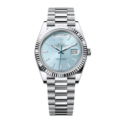 New Arrivals Rolex Day Date Ice Blue Grooved Replica 1