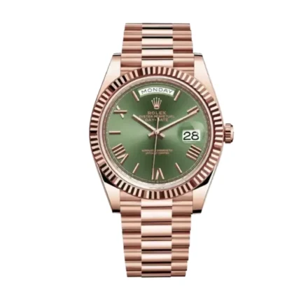 New Arrivals rolex day date rose gold green roman dial 1