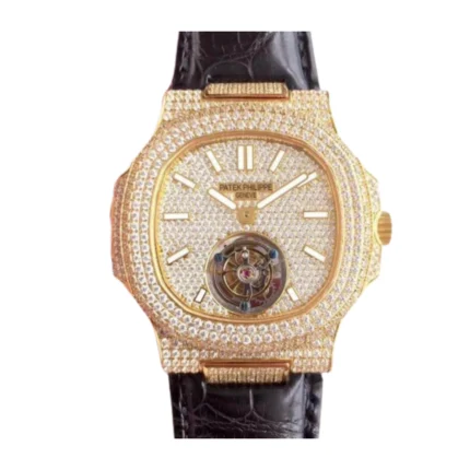 New Arrivals patek philippe nautilus tourbillion yellow gold dial 5711 jumbo replica 6
