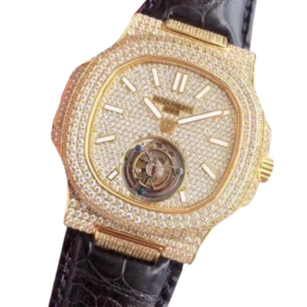 New Arrivals patek philippe nautilus tourbillion yellow gold dial 5711 jumbo replica 7
