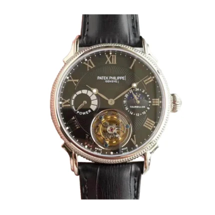New Arrivals patek philippe tourbillion moonphase black dial replica 6